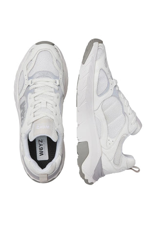 W6yz sneakers uomo Mark in ecopelle e mesh bianco