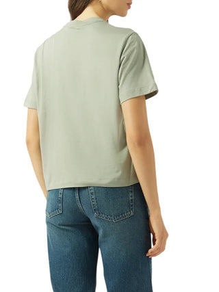 Calvin Klein T-shirt donna manica corta in cotone verde salvia