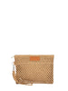 Me Fui pochette donna in rafia crochet beige