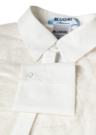 Blugirl camicia in pizzo manica lunga bianco