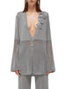 Blugirl cardigan crochet donna in viscosa con applicazioni floreali grigio