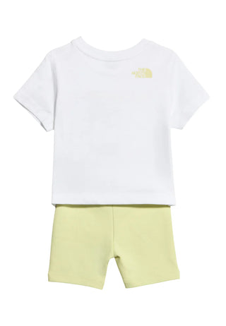 The North Face completo bambina T-shirt e bermuda bianco giallo lime