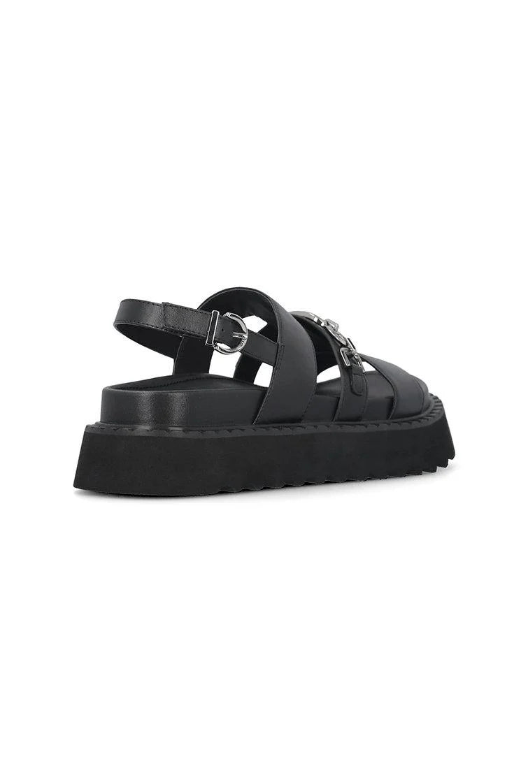 Pinko sandali Kate con fascette in pelle nero