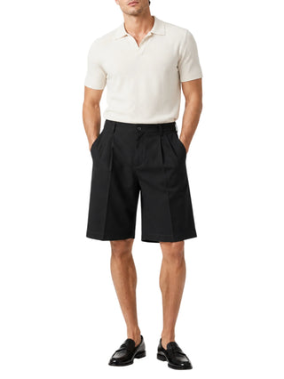 Alta Tensione bermuda uomo con pinces wide leg nero
