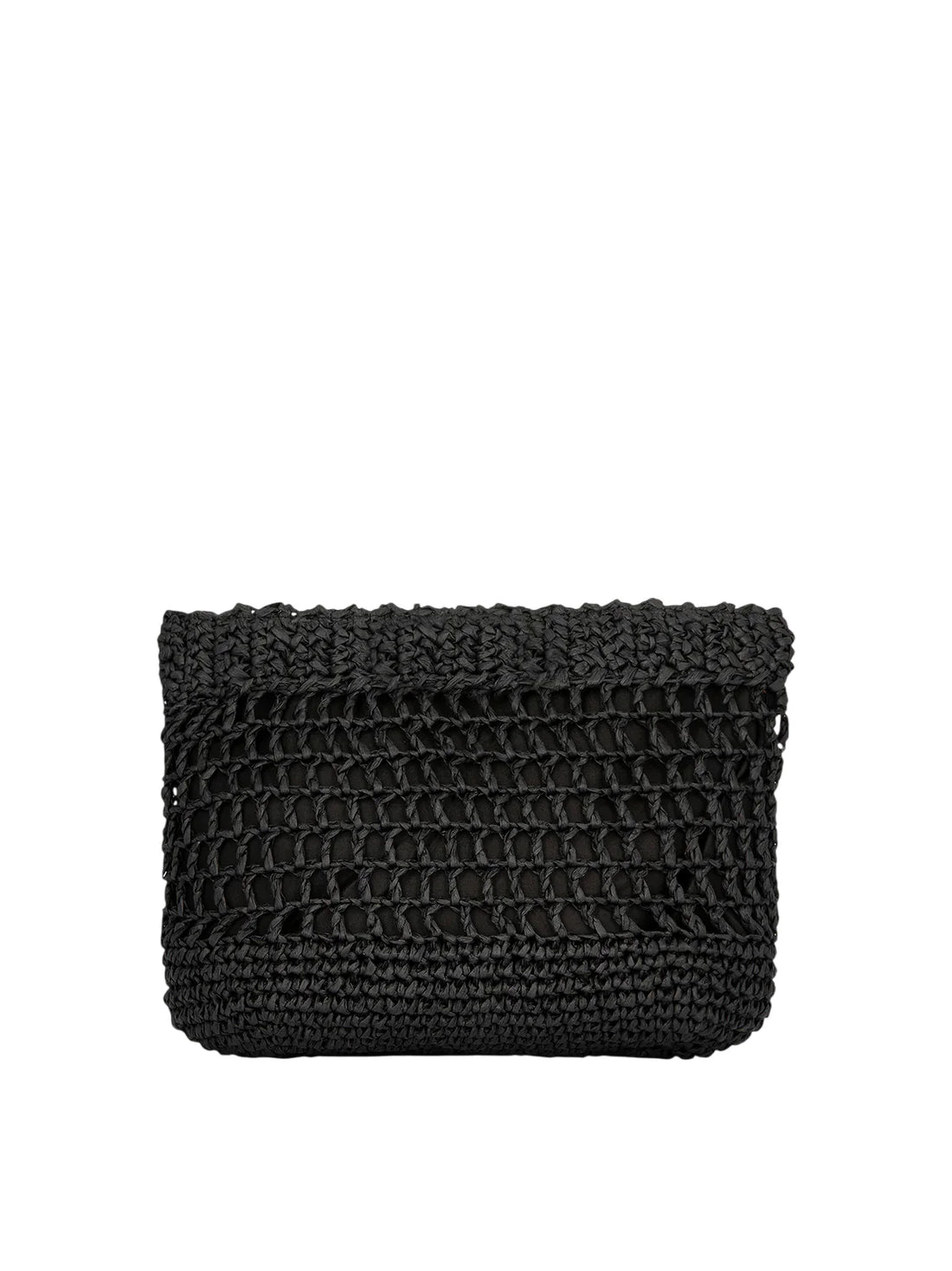 Me Fui pochette donna in rafia nero