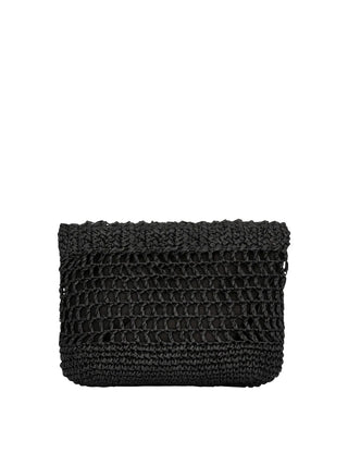 Me Fui pochette donna in rafia nero