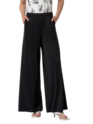 Surkana pantalone wide leg donna misto modal nero