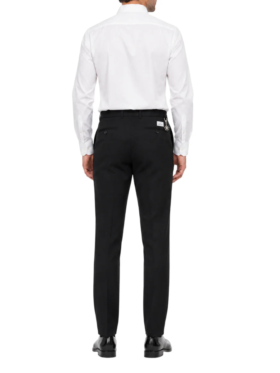 Manuel Ritz pantaloni uomo in fresco lana nero