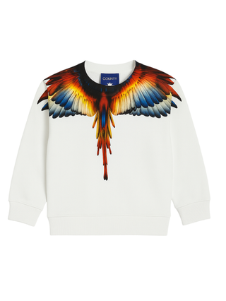 County of Milan felpa bambino con stampa iconica bianco F5CMJBSW059 002 COUNTY OF MILAN KIDS