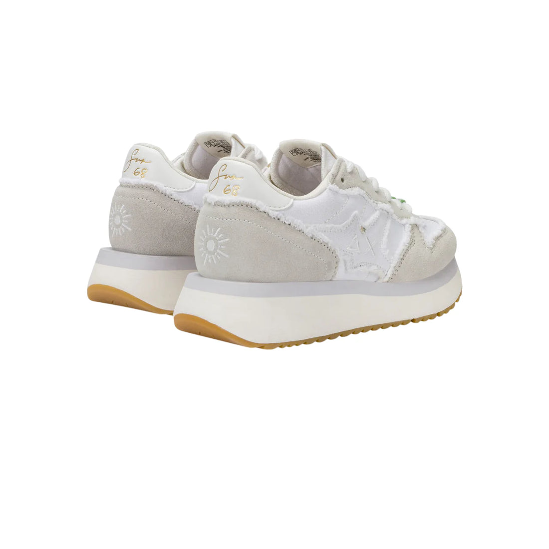 Sun68 sneakers Big Stargirl in suede e tessuto bianco