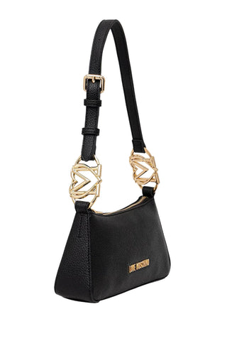 Love Moschino borsa a spalla in ecopelle martellata nero