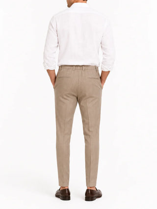 Le Braghe pantaloni uomo in lino slim beige J381-1631 FANGO Le Braghe