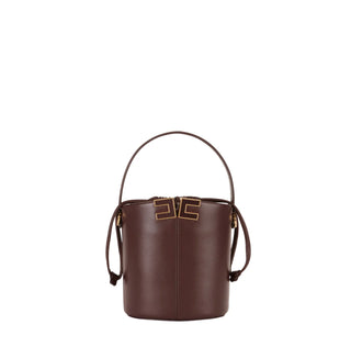 Elisabetta Franchi borsa a secchiello in ecopelle con logo nero