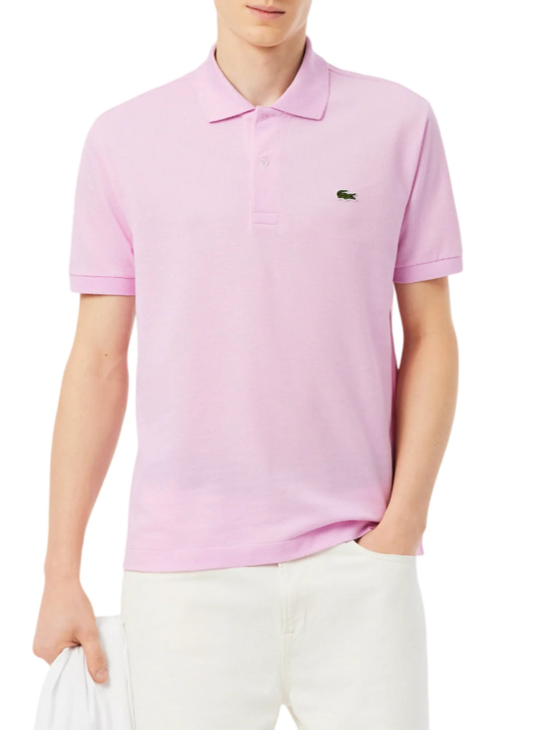 Lacoste polo manica corta 12.12 in piquè rosa