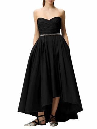 Pinko abito lungo in taffetà Dattero con cintina gioiello nero