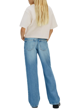 Calvin Klein Jeans T-shirt crop con logo velvet ecrù