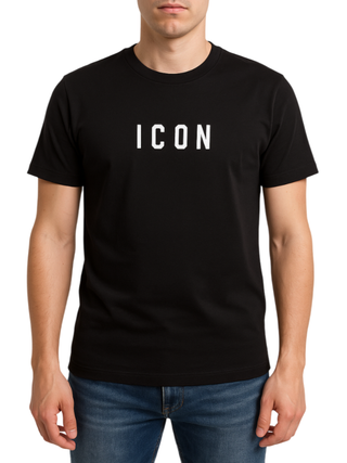 Icon T-shirt uomo con logo nero ICUF2W6T002 NERO ICON