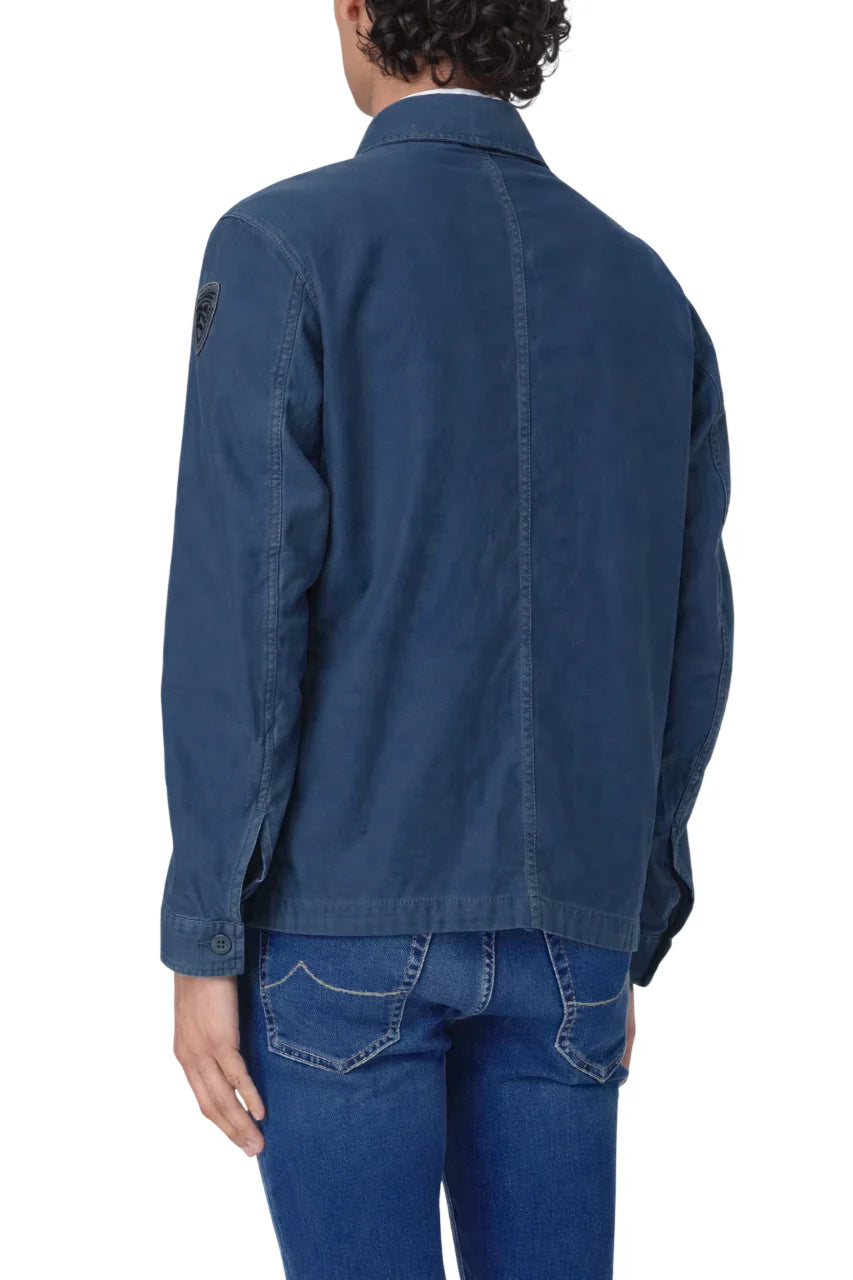 Blauer giubbino Goodale Dyed in cotone blu avio