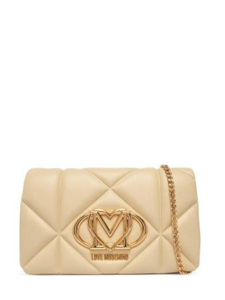 Love Moschino borsa a tracolla in ecopelle trapuntata beige chiaro