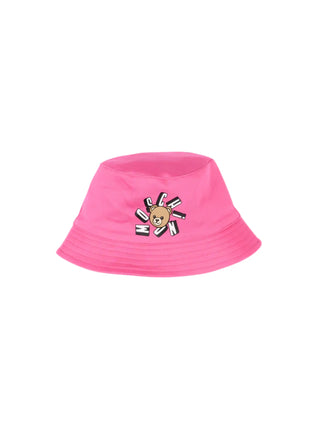 Moschino cappello alla pescatora neonato con orsetto fucsia
