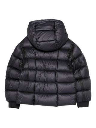 C.P. Company piumino trapuntato bambino con cappuccio nero CUS01F-L3AB1 60100 C.P. COMPANY U16 