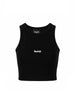 Disclaimer top crop bambina a costine nero