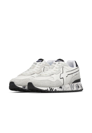 W6yz sneakers uomo Yak in suede e tessuto bianco