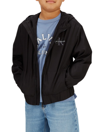 Calvin Klein Jeans giacca a vento bambino con cappuccio nero
