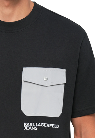 Karl Lagerfeld Jeans T-shirt uomo con taschino nero A4M17034 999 KARL LAGERFELD