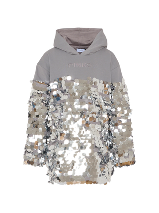 Pinko Kids abito in felpa con paillettes grigio KFAB033CFF015 5028 PINKO KIDS 