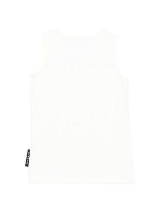 John Richmond canotta crop bambina con logo bianco