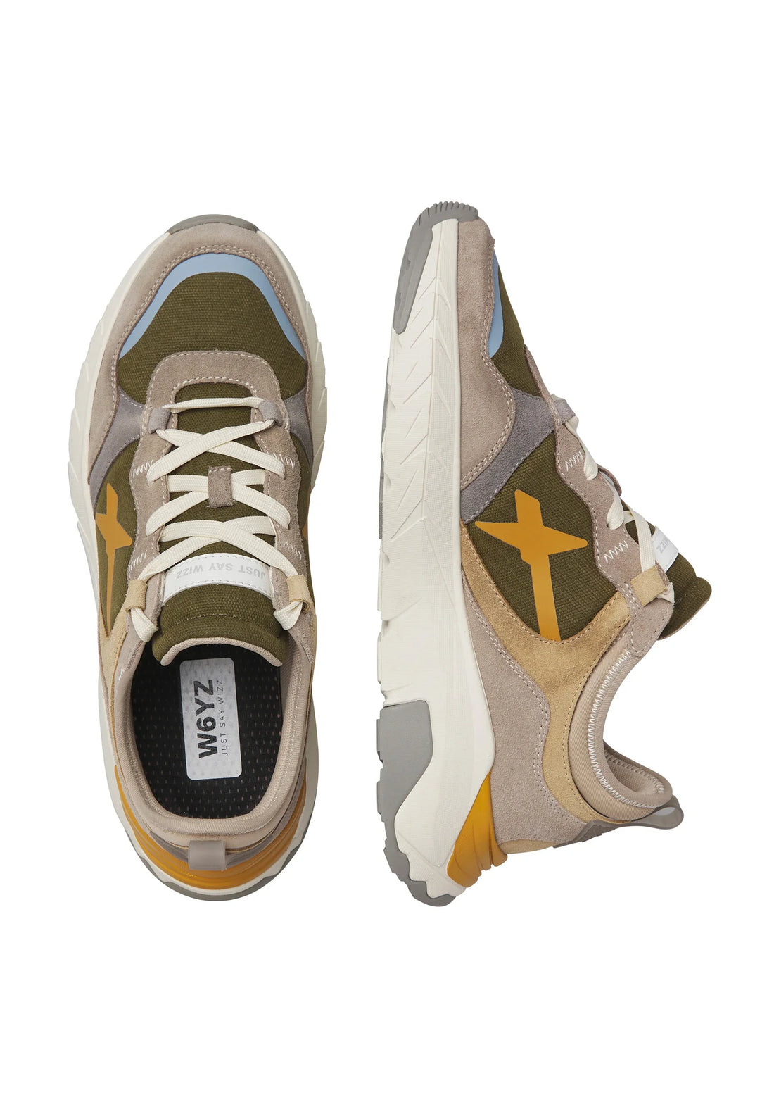 W6yz sneakers uomo Next in suede e tessuto verde beige