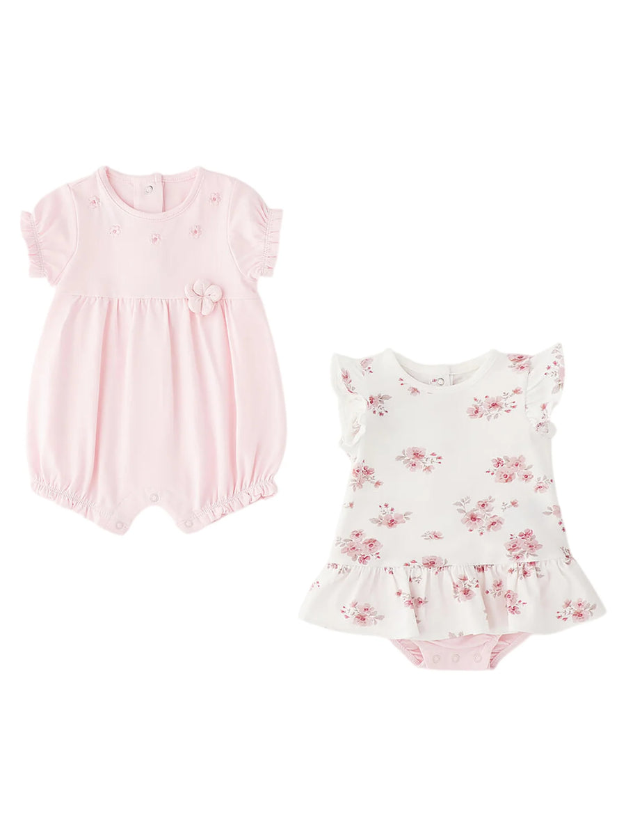 iDo 2 pagliaccetti neonata bianco rosa