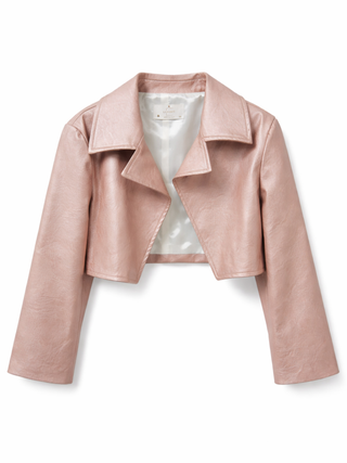 Colori Chiari giacca in ecopelle laminata rosa antico