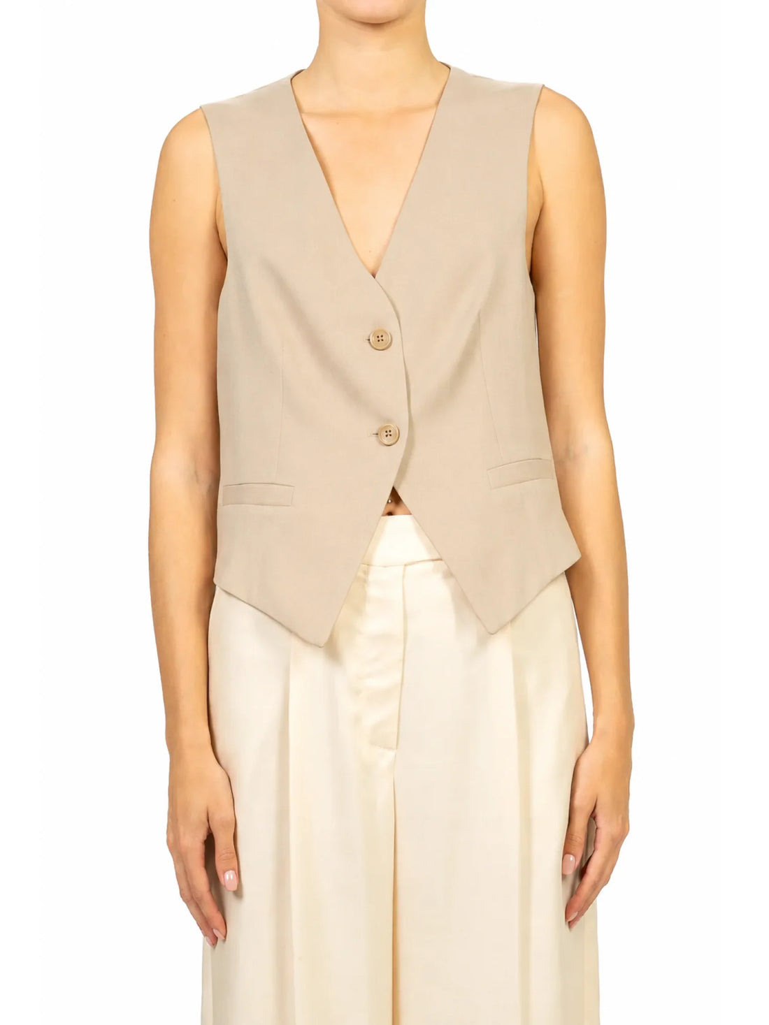 Vicolo gilet donna in lyocell tortora