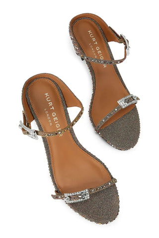 Kurt Geiger sandali alti Strass Double Buckle bronzo