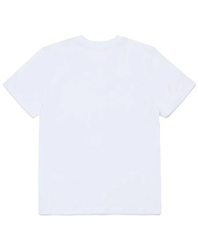 Diesel T-shirt manica corta con patch logato bianco