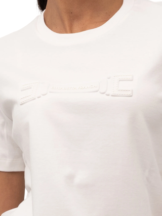 Elisabetta Franchi T-shirt manica corta con logo bianco