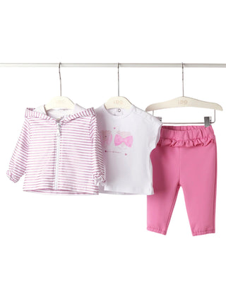 iDo completo sportivo bambina con T-shirt bianco rosa