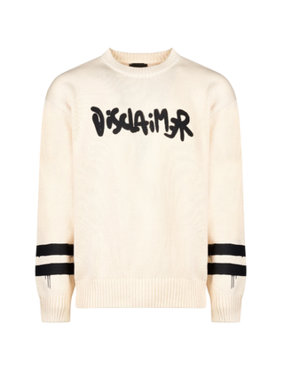 Disclaimer maglia uomo con logo color latte 55121 LATTE DISCLAIMER