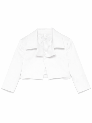 Colori Chiari giacca elegante bambina in mikado bianco latte