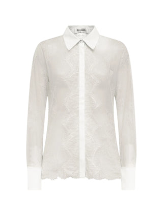 Blugirl camicia in pizzo manica lunga bianco