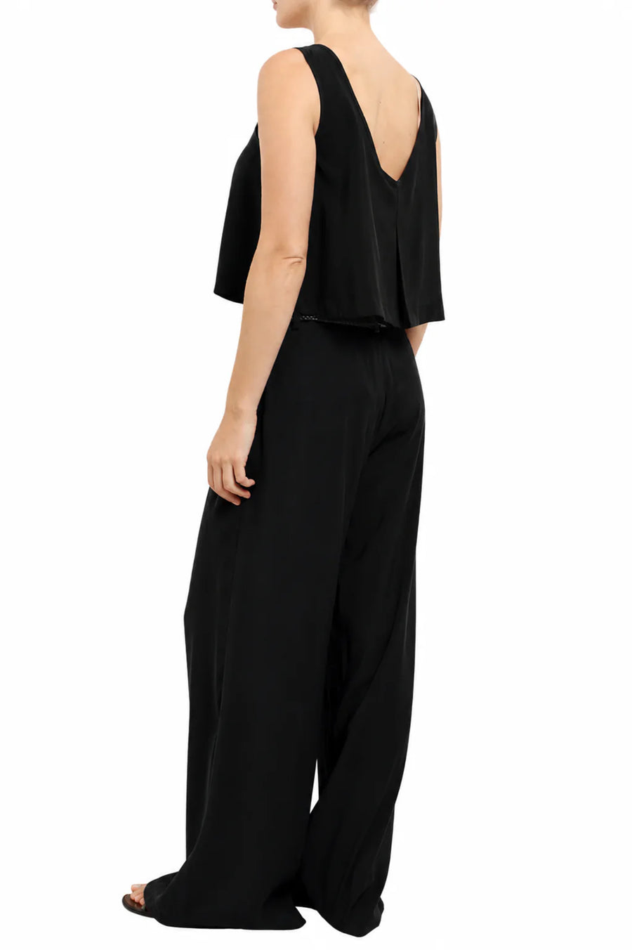Haveone top crop donna con pinces nero