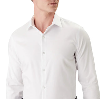 Calvin Klein camicia uomo in cotone stretch no stiro bianco