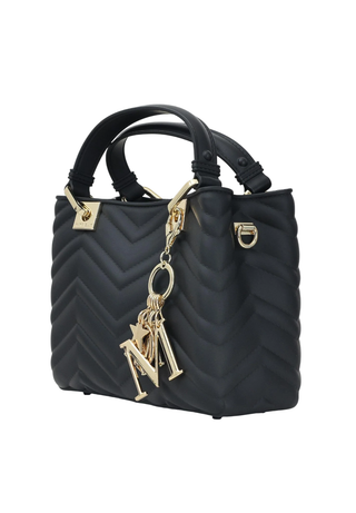 Marc Ellis borsa a mano Flat Krissy M Wave nero oro FLAT KRISSY M WAVE 25 BLACK-LIGHT GOLD MARC ELLIS 