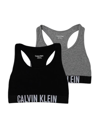 Calvin Klein Underwear set 2 reggiseno bambina in cotone nero grigio G80G800744 0SC Calvin Klein Underwear