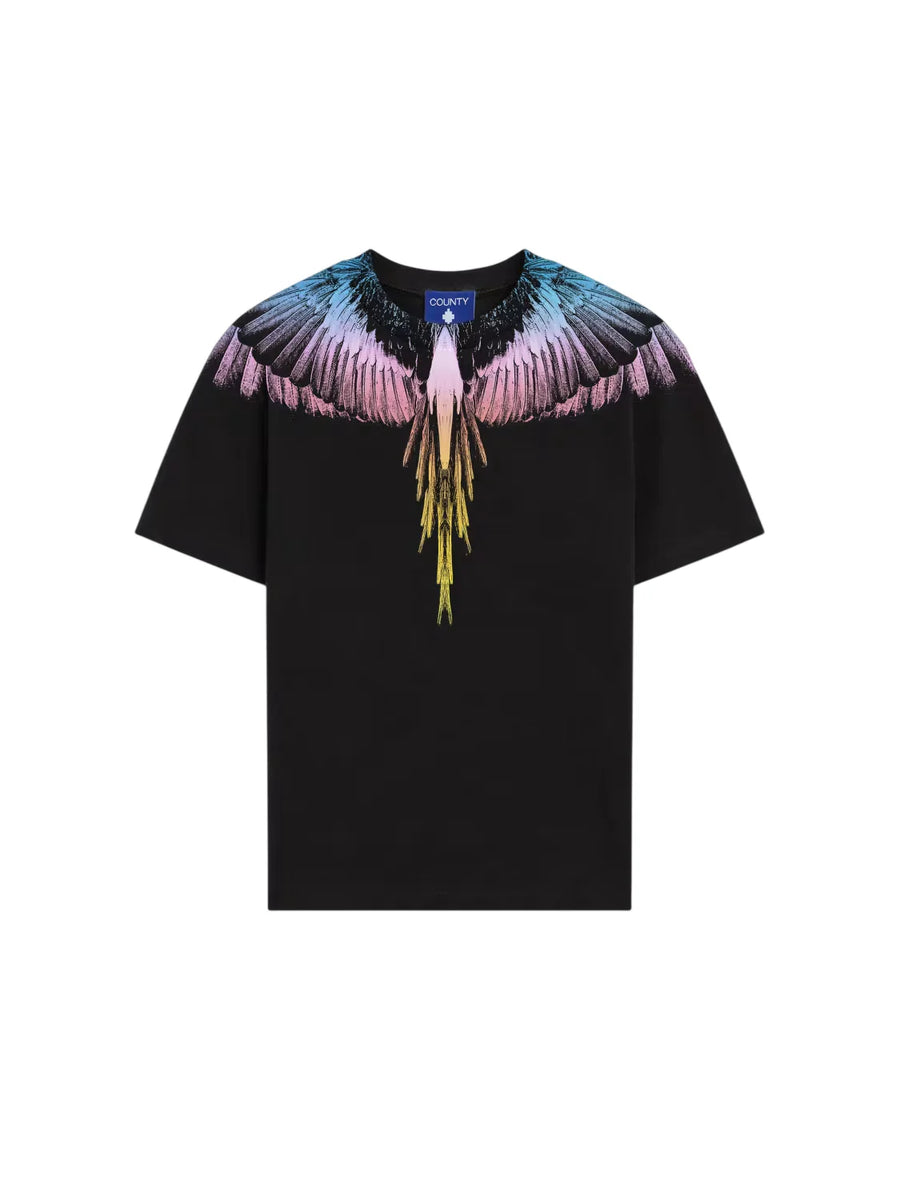 County of Milan T-shirt bambina manica corta stampa iconica nero