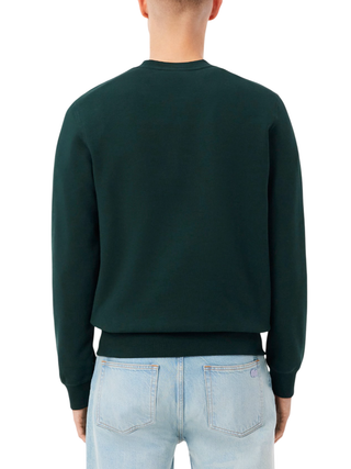 Lacoste felpa uomo in cotone verde scuro SH7941 YZP LACOSTE