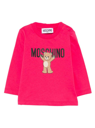 Moschino T-shirt neonata manica lunga fucsia MZO00R-LAA10 50541 MOSCHINO 
