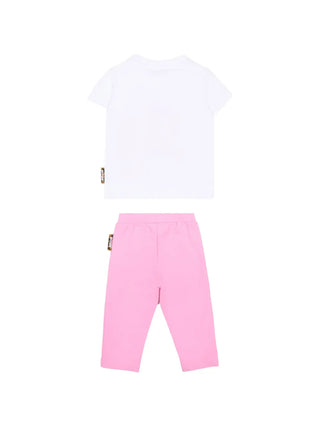 Just Cavalli completo neonata T-shirt e leggings bianco rosa